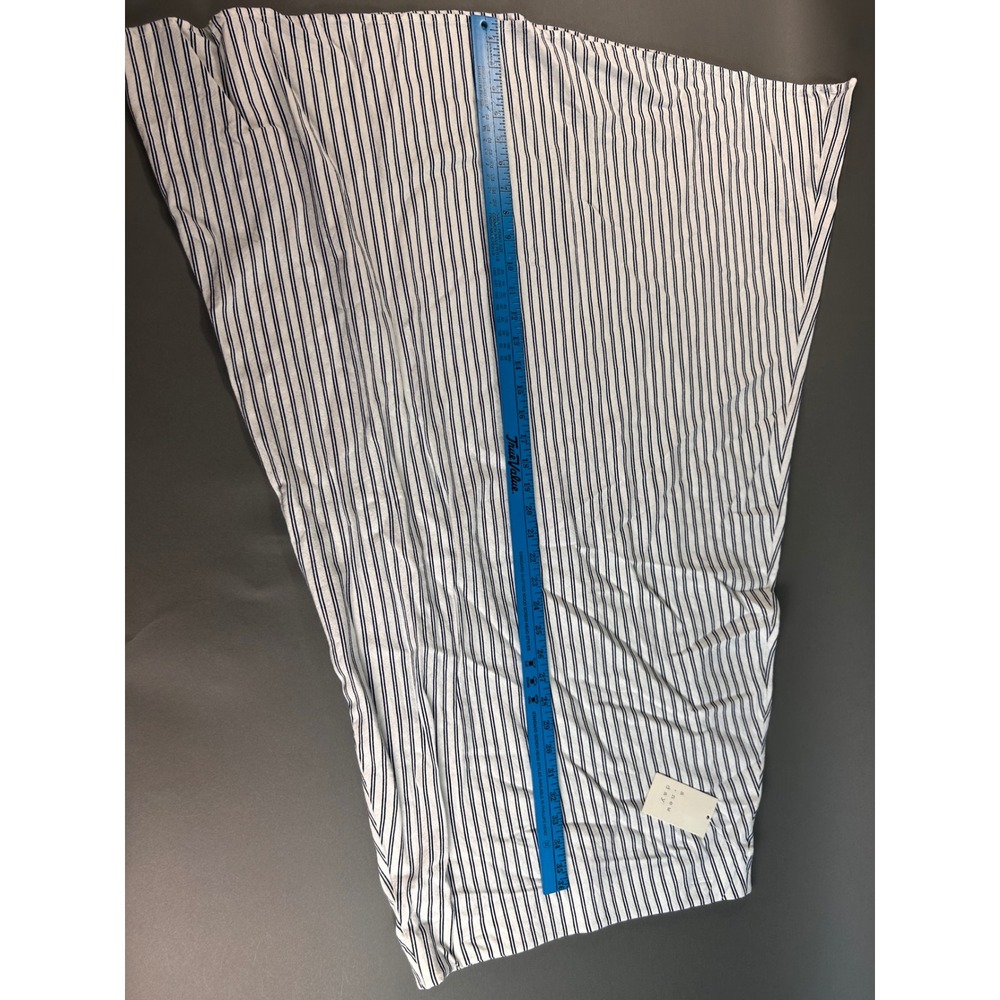 A New Day Womens Blue White Striped Linen Blend Maxi Skirt Size M NWT - Picture 7 of 9